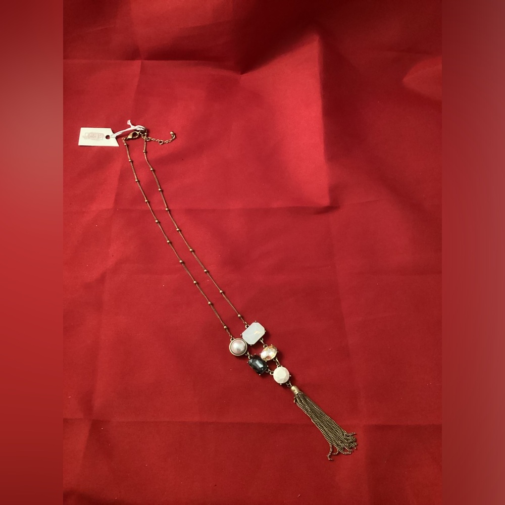 Anita K. Copper tone and faux stones necklace